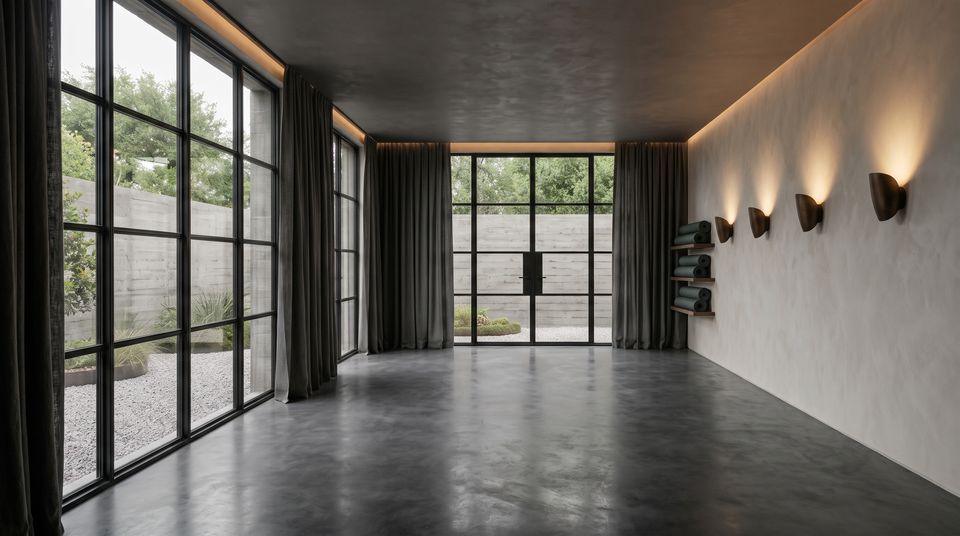The Studio, ten mats and one line of light